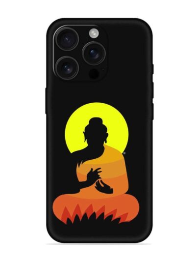 Buddha Art Black Embossed Soft Silicone Case for Apple Iphone 16 Pro Max